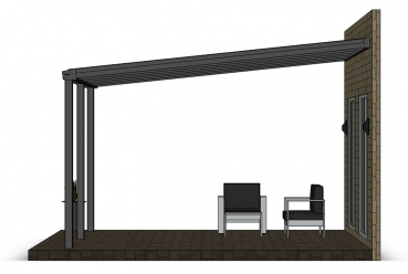 Preview: Überdachung mit 16 mm Polycarbonat, 6 x 4,5 m